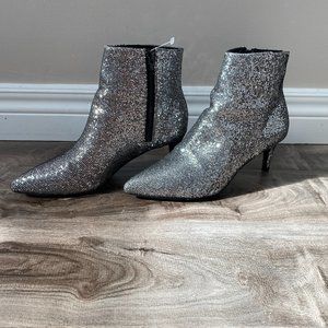 Sequined Kitten Heel Ankle Boots